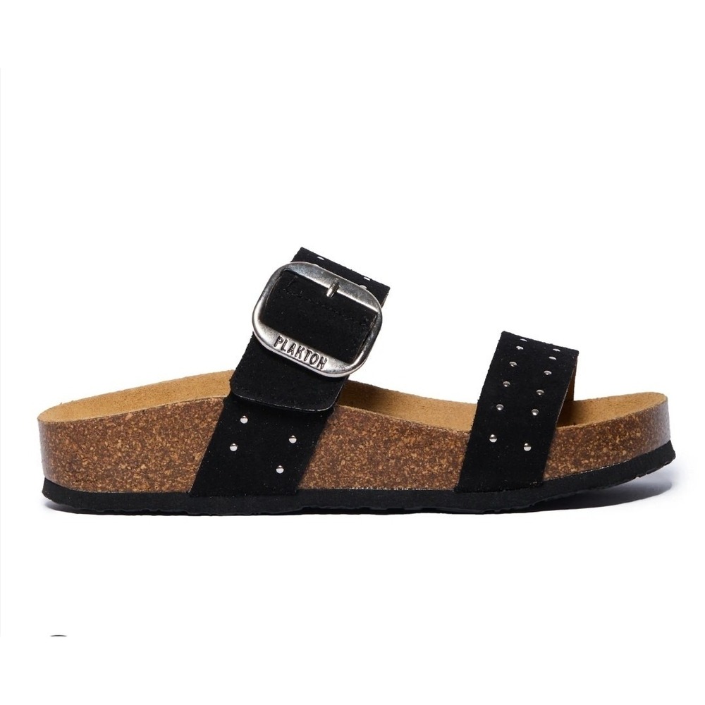Plakton Wms Claire Handmade Spanish Adjustable Sandals Black Leather 11 NEW! - Picture 2 of 10